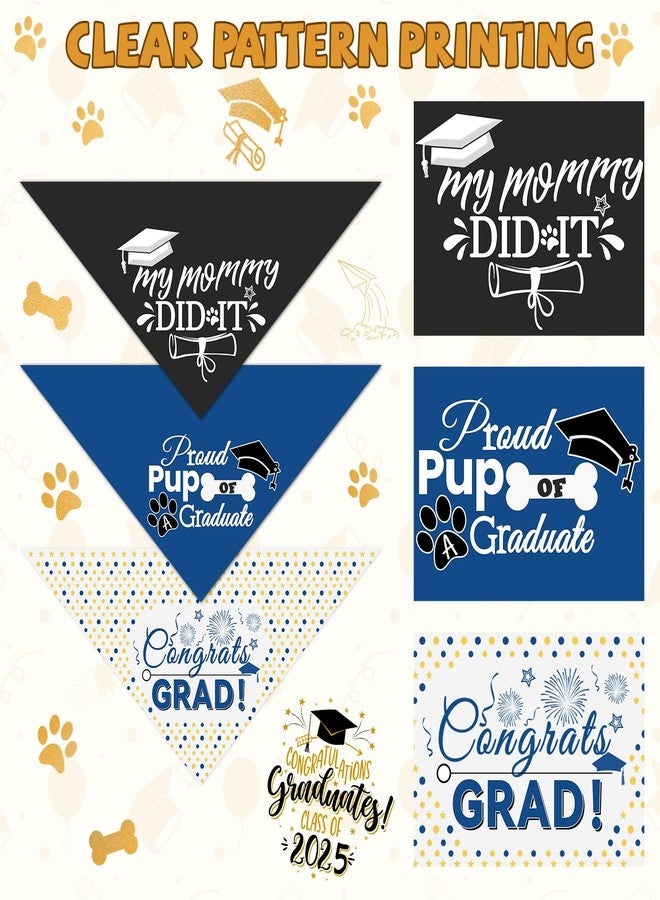 Bolake 3 Pack Dog Graduation Bandanas Reversible Doggy Graduations Cap and Gown Adjustable Graduat Pet Triangle Scarf Outfit Costume for Small Medium Large Dogs - Image 3